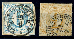 "FRANKFURT A.M. - BINGEN BAHNPOST 2." - K1, Klarer Abschlag Auf Kleinem Briefstück 6 Kr. IV. Ausgabe Sowie Klarer Teilab - Otros & Sin Clasificación