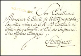 R.3.ECHINGEN, Klarer Braunschwarzer L1 Auf Faltbriefhülle Vom 10.9.1803 Nach Stuttgart, Mit Komplettem Inhalt, Schöner A - Otros & Sin Clasificación