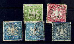 1-6 Kr Und 7 Kr. Sauber Gestempelt, Dabei 6 Kr In A- Und B-Farbe, Mi. 410,--, Katalog: 30/32,35b O - Autres & Non Classés