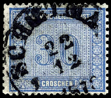 30 Groschen Dunkelgraublau, Entwertet Mit Nachverwendetem Thurn & Taxis Einkreistempel "Schoetmar 22 12 1873", Abgesehen - Other & Unclassified