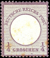 1/4 Gr. Großer Schild, Violett, Postfrisch, Etwas Altersfleckig, Mi. 300,-, Katalog: 16 ** - Altri & Non Classificati