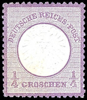 1/4 Groschen Großer Schild, Violett, Tadellos Postfrisch, Gepr. Georg Bühler, Mi. 300.-, Katalog: 16 ** - Sonstige & Ohne Zuordnung