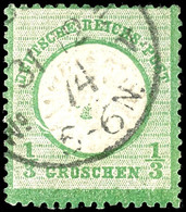 1/3 Gr. Großer Schild Grün, Plattenfehler "Kreis Links In Höhe Der 11. Strichleiste Gebrochen" Und Schraubenkopfabdruck  - Altri & Non Classificati