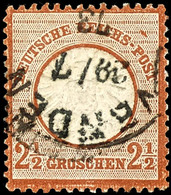 2 1/2 Gr. Großer Schild, Zentrisch Gestempelt K1 "WENDEN 29/7 73", Farbfrisch, Sehr Gut Geprägt, Zentriert Und Gezähnt,  - Other & Unclassified