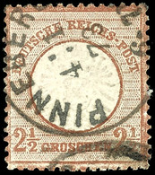 2 1/2 Gr. Großer Schild Mittelrotbraun, Zentrisch Gestempelt NDP-K1 "PINNEBERG 4/1 73", Farbfrisch Und Gut Geprägt, Ausg - Andere & Zonder Classificatie