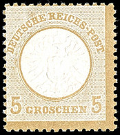 5 Gr. Großer Schild, Ockerbraun, Farbfrisch, Sehr Gut Geprägt, Postfrisch (Händlerzeichen), Mi. 180,-, Katalog: 22 ** - Other & Unclassified