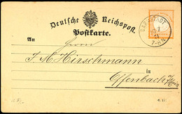 2 Kreuzer Großer Schild, Orange, Einzelfrankatur Auf Karte Aus "Darmstadt 10.7 74" Nach Offenbach Am Main, Das Postkarte - Other & Unclassified