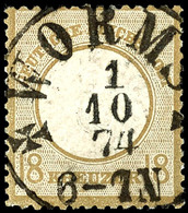 18 Kreuzer Großer Schild, Ockerbraun, Zentrisch Gestempelt Mit Aptiertem Thurn Und Taxis Einkreisstempel "WORMS 1 10 74" - Sonstige & Ohne Zuordnung