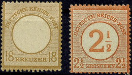 18 Kreuzer Großer Schild Ockerbraun, Tadellos Postfrisch Und  2 1/2 Auf 2 1/2 Groschen Großer Schild Braunorange, Tadell - Autres & Non Classés