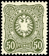 50 Pfg Dunkeloliv, Tadellos Postfrisch, Gepr. Zenker BPP, Mi. 100.-, Katalog: 44IIb ** - Other & Unclassified