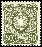 50 Pfg Dunkeloliv, Tadellos Postfrisch, Gepr. Zenker BPP, Mi. 100.-, Katalog: 44IIb ** - Sonstige & Ohne Zuordnung