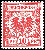 10 Pfg. Mittelrot Mit Plattenfehler "T Von REICHSPOST Mit  Querbalken", Ungebraucht, Geprüft Zenker Und Jäschke-L. BPP,  - Sonstige & Ohne Zuordnung