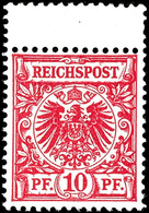 10 Pf Dunkelrosa(rot), UV Gelblichorange, Tadellos Postfrisch, Fotoattest Jäschke-Lantelme BPP: "farbfrisch, Gut Gezähnt - Sonstige & Ohne Zuordnung