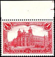 1 M. Rot, Postfrisch Vom Oberrand, Dort Falzspur, Tadellos, Fotoattest Oechsner BPP, Mi. 550.-, Katalog: 63a ** - Sonstige & Ohne Zuordnung