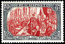 5 Mk. Reichspost, Type II, Postfrisch, Gepr. Jäschke-L BPP, Mi. 1.800,-, Katalog: 66II ** - Sonstige & Ohne Zuordnung