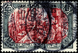 5 Mark Reichspost, Type III = Type I Mit Weißer Und Roter Nachmalung, Tadellos Gestempelt "FRANKFURT (MAIN) 2. 3.01", Fo - Sonstige & Ohne Zuordnung