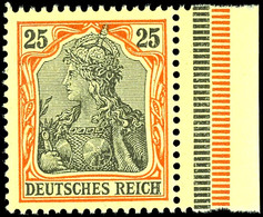 25 Pfg Germania Mit Wasserzeichen Mit Rechtem Bogenrand, Tadellos Postfrisch, Unsigniert, Kabinett, Neuer Fotobefund Jäs - Altri & Non Classificati