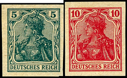 5 U. 10 Pfg. Germania, Andrucke Auf Papier Ohne Wasserzeichen, Ungezähnt, Ungebraucht Ohne Gummi, Wie Verausgabt, Mi. 30 - Altri & Non Classificati