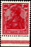 10 Pfg. Rot, Doppeldruck, Postfrisch Vom Bogenunterrand, Tadellos, Fotoattest Jäschke-L. BPP Für 4er-Block, Mi. 900.- Un - Altri & Non Classificati