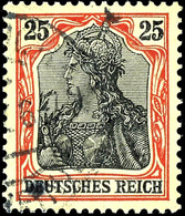 25 Pfg. Germania Kriegsdruck, Schwarz Metallisch Glänzend, Gest., Gepr. Zenker BPP, Mi. 250,-, Katalog: 88IIa O - Otros & Sin Clasificación