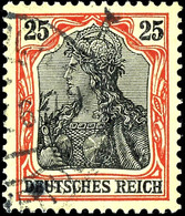 25 Pfg. Germania Kriegsdruck, Schwarz Metallisch Glänzend, Gest., Gepr. Zenker BPP, Mi. 250,-, Katalog: 88IIa O - Autres & Non Classés