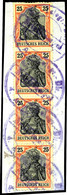 25 Pfg. Germania, Kriegsdruck, Rotorange/schwarz (metallisch Glänzend) Auf Gelbweiß Mit Violettem Datumsstempel "Et.-Tel - Other & Unclassified