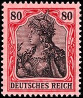 80 Pfg. Germania, Kriegsdruck, Karminrot, Postfrisch, Gepr. Jäschke BPP, Mi. 260,-, Katalog: 93IIa ** - Otros & Sin Clasificación