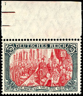 5 Mk. Deutsches Reich, Karmin Quarzend, Oberrandstück Postfrisch, Gepr. Oechsner BPP, Mi. 120,-, Katalog: 95AIb ** - Other & Unclassified