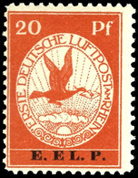 20 Pfg "E.EL.P.", Flugpost 1912, Tadellos Postfrisch, Fotobefund Jäschke-Lantelme BPP (2019): "in Fehlerfreier, Postfris - Altri & Non Classificati