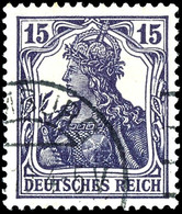 15 Pfg Germania Dunkelblauviolett, Gest., Im Block Gepr. Infla, Mi. 200,-, Katalog: 101c O - Sonstige & Ohne Zuordnung