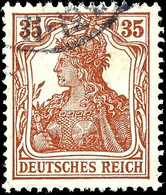 35 Pfg. Germania Hellrötlichbraun, Gest., Im Block Gepr. Infla/Winkler BPP, Mi. 130,-, Katalog: 103c O - Autres & Non Classés
