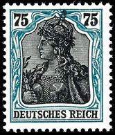 75 Pfg. Germania, Rahmen Hellblaugrün, Postfrisch, Sign. Und Fotoattest Dr. Oechsner BPP: " Echt Und Einwandfrei" (alte  - Sonstige & Ohne Zuordnung