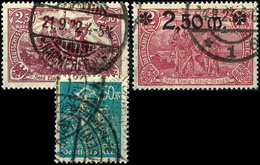 Mi. 115 D, Mi. 118b Und Mi. 245 Je Tadellos, Gestempelt, Gepr. Winkler Bzw. Dr. Oechsner BPP/Infla, Mi. 720,-, Katalog:  - Other & Unclassified