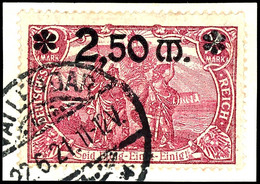 2,50 Auf 2 M. Dunkelrosakarmin Auf Briefstück, Tadellos Gestempelt KGS "VALLENDAR 22.6.21", Gepr. Infla Und Dr. Hochstäd - Other & Unclassified