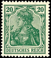 20 Pfg. Germania Schwärzlichgraugrün, Postfrisch, Gepr. Infla, Mi. 160,-, Katalog: 143c ** - Sonstige & Ohne Zuordnung