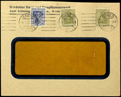 80 Pfg Germania Type I Mit 2mal 60 Pfg Je Mit Auf Firmenlochung "SV" Auf Brief (Fensterumschlag) Von HAGEN 4.1.22, Gepr. - Altri & Non Classificati