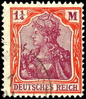 1½ Mk. Germania, Vierpass-Wz., Gest. (links Etwas Unruhige Zähnung), Gepr. Infla Im Block Geprüft Und Dr. Oechsner BPP,  - Other & Unclassified