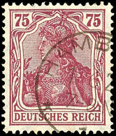 75 Pfg Germania Rotkarmin, Tadellos Gestempelt K1 "HAMBURG 1.6.2..", Kabinett, Gepr. Winkler BPP, Mi. 180.-, Katalog: 19 - Sonstige & Ohne Zuordnung