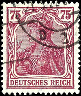 75 Pfg. Germania, Wz. Waffeln, Lilakarmin, Gest., Im Block Gepr. Infla/Oechsner BPP, Mi. 180,-, Katalog: 197b O - Other & Unclassified