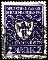 2 M. Gewerbeschau München Schwarzviolett, Zentrisch Gestempelt KBS "HAMBURG", Tadellos, Gepr. Infla, Mi. 170.-, Katalog: - Altri & Non Classificati