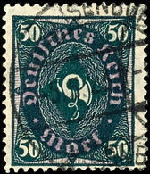 50 Mk. Posthorn Schwarzgraugrün, Gest., Kurzbefund Tworek BPP: "echt Und Einwandfrei", Mi. 130,-, Katalog: 209b O - Altri & Non Classificati