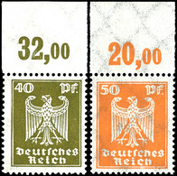 3 - 50 Pfg Reichsadler Mit Plattendruck-Oberrändern, 7 Werte Komplett, Tadellos Postfrisch, Unsigniert, Kabinett, Mi. 1. - Other & Unclassified