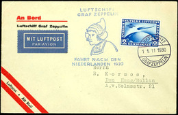 2 Mark Südamerikafahrt Mit Bordpoststempel Auf Zeppelinbrief Der Niederlande-Fahrt Nach Den Haag, Katalog: 438 BF - Other & Unclassified