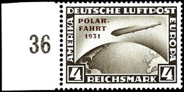 4 Reichsmark Polarfahrt, Vom Linken Bogenrand, Tadellos Postfrisch, Gepr. Dr. Simon Und Schlegel BPP Sowie Neues Fotoatt - Other & Unclassified