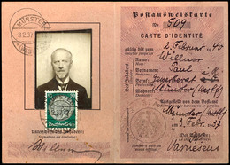 50 Pfg Hindenburg, Zentrisch Gestempelt "MÜNSTER 3.2.37" Auf Vollständig Erhaltener Postausweiskarte , Sehr Gute Erhaltu - Altri & Non Classificati