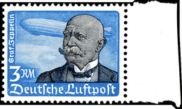 2 M. Flugpost Mit Waagerechter Gummiriffelung, Postfrisch Vom Rechten Bogenrand, Geprüft Schlegel D. BPP, Mi. 400.-, Kat - Altri & Non Classificati