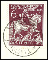 6 Pfg 600 Jahre Stadtrechte Oldenburg, Plattenfehler III, Tadellos Gestempelt "OLDENBURG" Auf Briefstück, Gepr. Schlegel - Andere & Zonder Classificatie