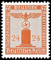 24 Pfennig Parteidienstmarke, Waagerechte Gummiriffelung, Tadellos Postfrisch, Gepr. Schlegel A. BPP, Mi. 350.-, Katalog - Other & Unclassified