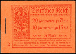 Germania 1916/17, Ordnungsnummer 2, Heftchenblattränder Dgz., Deckel Leichter Aufklappbug, Sonst Tadellos, Fotoattest Dr - Libretti