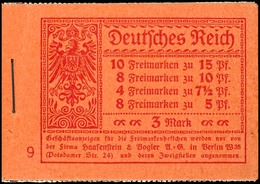 Germania 1919, Ordnungsnummer 9, Heftchenblattränder Dgz., Tadellos Postfrisch, Mi. 800.-, Katalog: MH11.2A ** - Markenheftchen